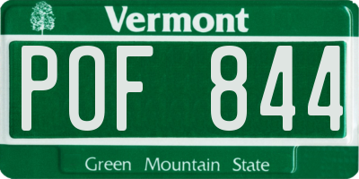 VT license plate POF844