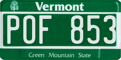 VT license plate POF853