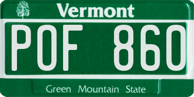 VT license plate POF860