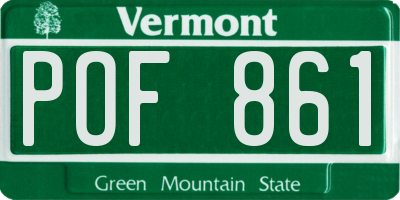 VT license plate POF861