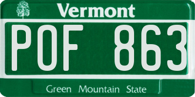 VT license plate POF863