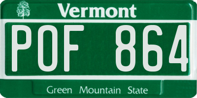 VT license plate POF864