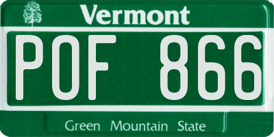 VT license plate POF866