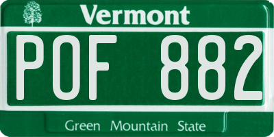 VT license plate POF882