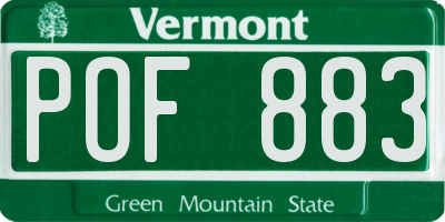 VT license plate POF883
