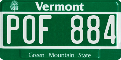 VT license plate POF884