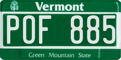 VT license plate POF885