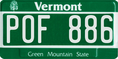 VT license plate POF886