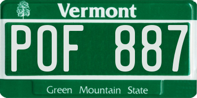 VT license plate POF887