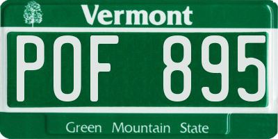 VT license plate POF895