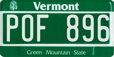 VT license plate POF896
