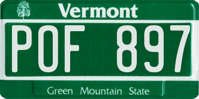 VT license plate POF897