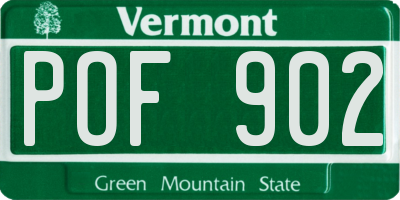 VT license plate POF902