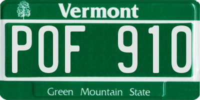 VT license plate POF910