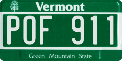 VT license plate POF911