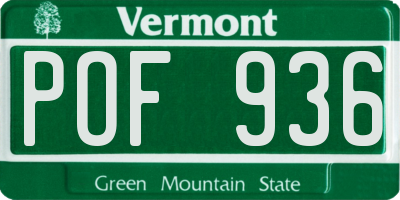 VT license plate POF936