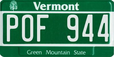 VT license plate POF944
