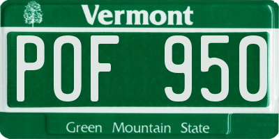 VT license plate POF950