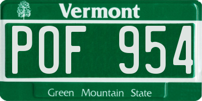 VT license plate POF954