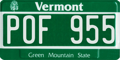 VT license plate POF955