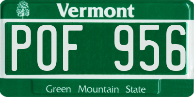 VT license plate POF956