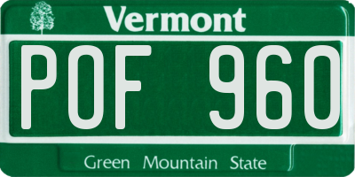 VT license plate POF960