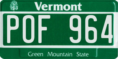 VT license plate POF964