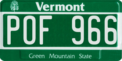 VT license plate POF966
