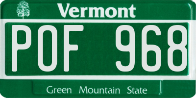 VT license plate POF968