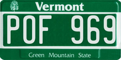 VT license plate POF969