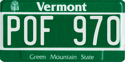 VT license plate POF970