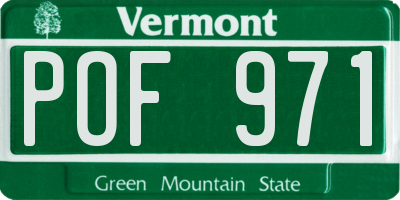 VT license plate POF971