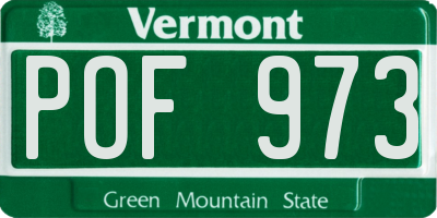 VT license plate POF973