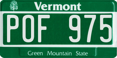 VT license plate POF975