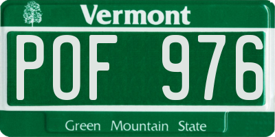 VT license plate POF976