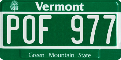 VT license plate POF977