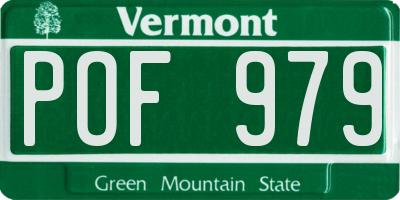 VT license plate POF979
