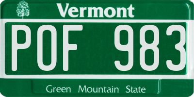 VT license plate POF983