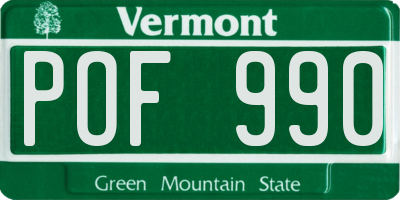 VT license plate POF990