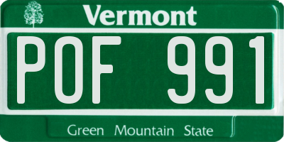 VT license plate POF991