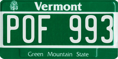 VT license plate POF993