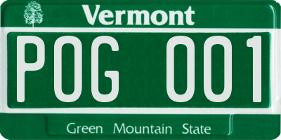 VT license plate POG001