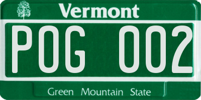 VT license plate POG002