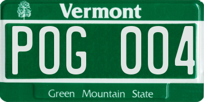 VT license plate POG004