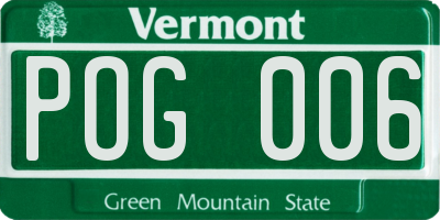 VT license plate POG006
