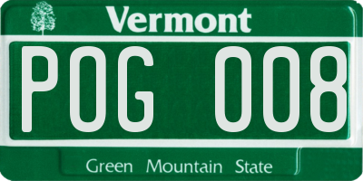 VT license plate POG008