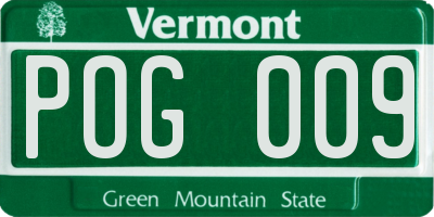 VT license plate POG009