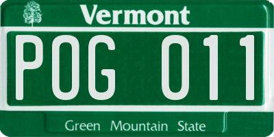 VT license plate POG011