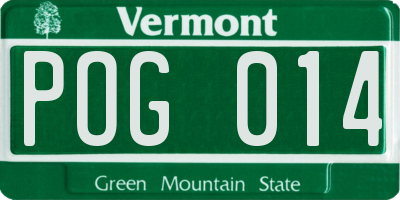 VT license plate POG014