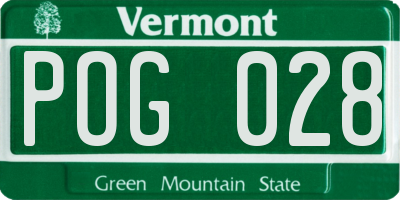 VT license plate POG028